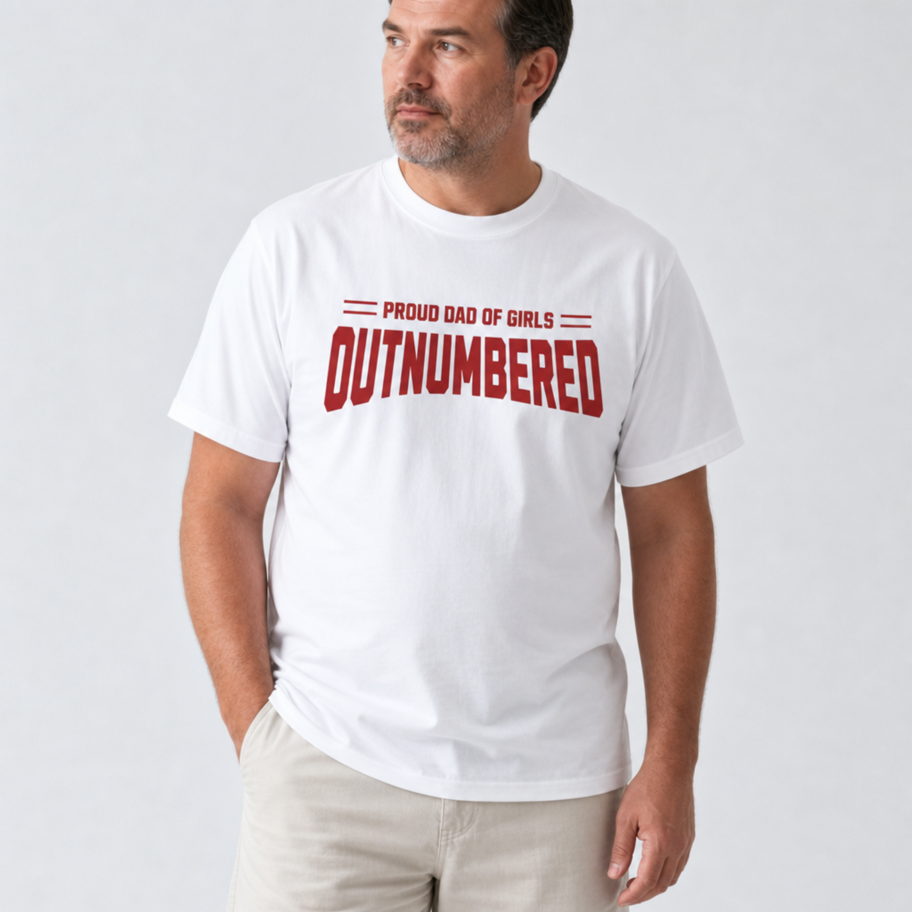 Outnumbered: Girl Dad T-Shirt