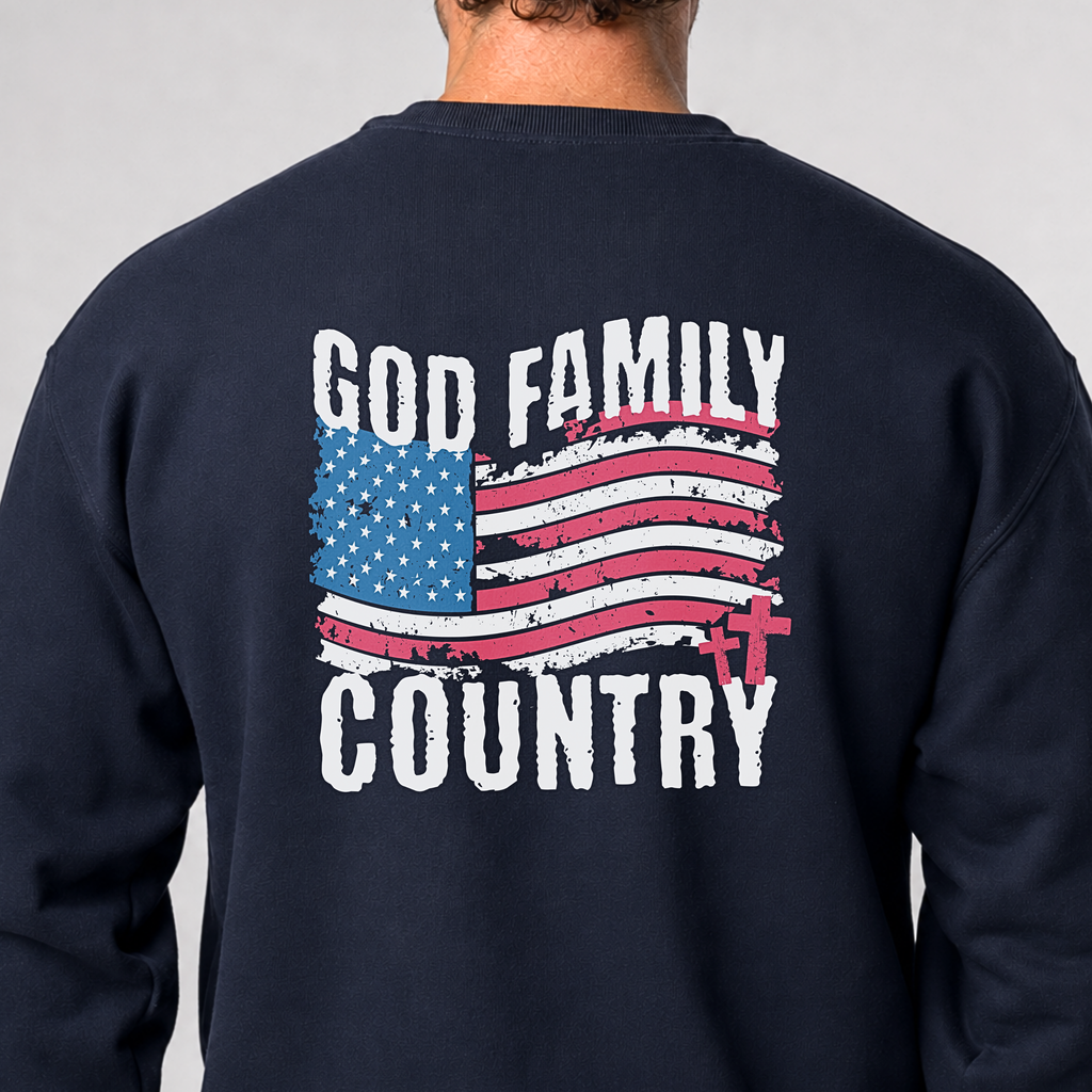 God Family Country Graphic Sweatshirt