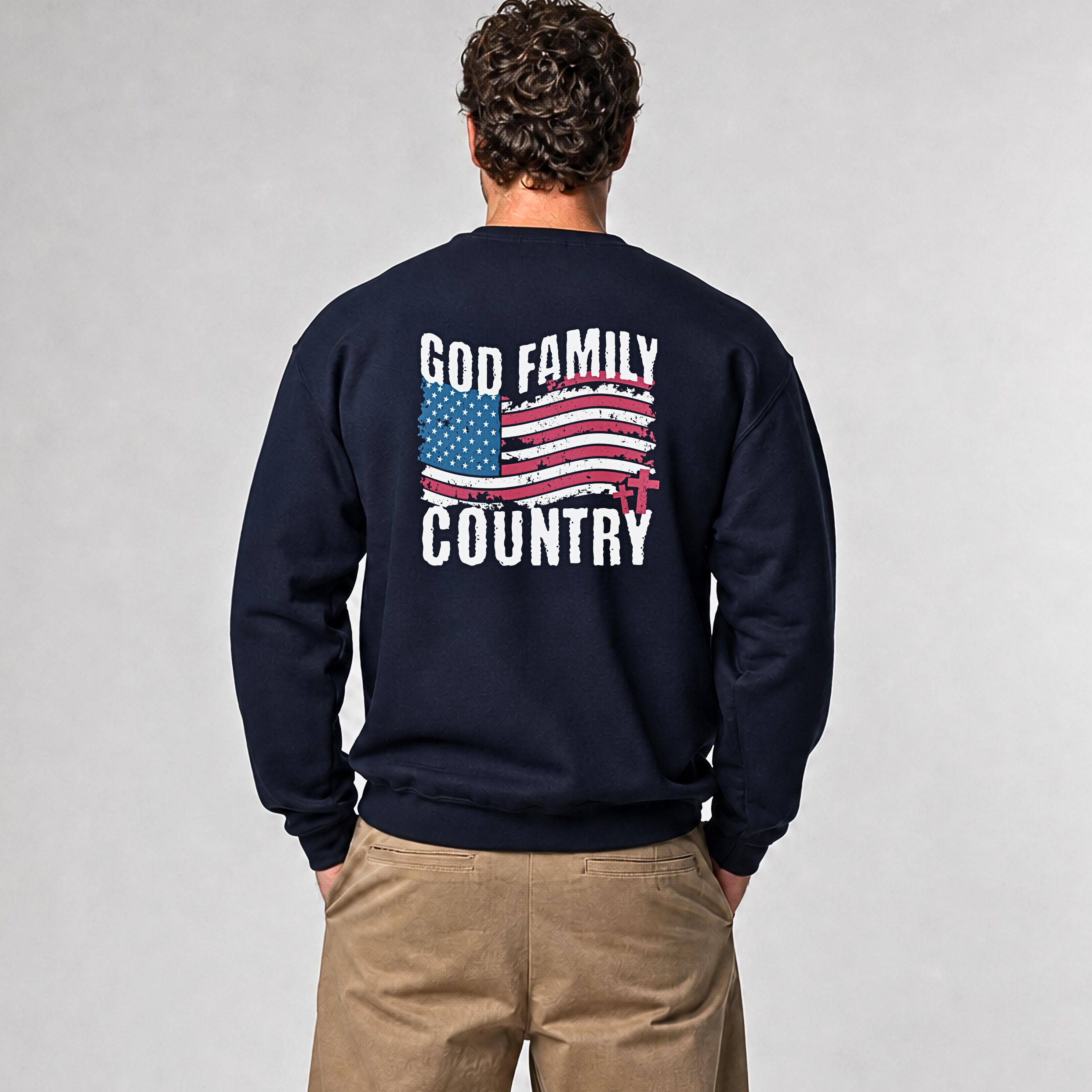 God Family Country Graphic Sweatshirt